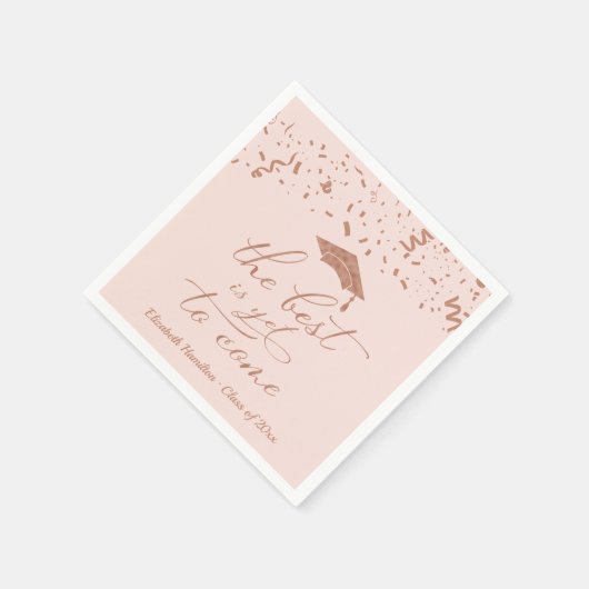 Das Beste ist noch Rose Gold Foil Grad Party Serviette (Ecke)
