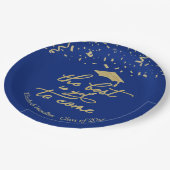 Das Beste ist, noch zu kommen Gold Blue Grad Party Pappteller (Schrägansicht)
