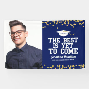 Das Beste kommt noch Blaues Abschlussfeier-Foto Banner