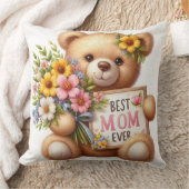Das "Beste Mama aller Zeiten" Teddy Throw Kissen (Decke)