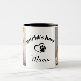 Das beste Mama Modern Schriftart Custom Foto der W Zweifarbige Tasse
