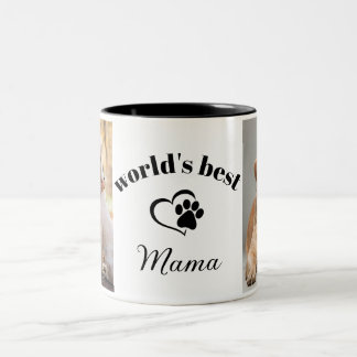 Das beste Mama Modern Schriftart Custom Foto der W Zweifarbige Tasse