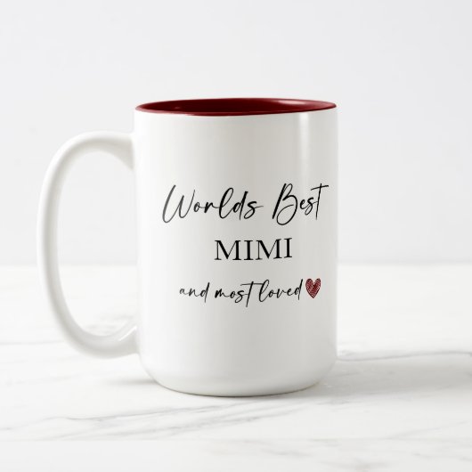 Das beste Mimi und das liebste Foto der Welt Zweifarbige Tasse (Links)