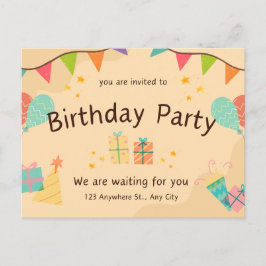 Das beste Modell für die Einladung zum Geburtstag Postkarte