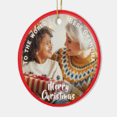 Das beste Oma Custom Foto der Welt Weihnachten Keramik Ornament (Links)