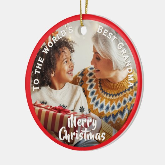 Das beste Oma Custom Foto der Welt Weihnachten Keramik Ornament (Links)