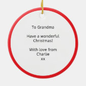 Das beste Oma Custom Foto der Welt Weihnachten Keramik Ornament (Hinten)