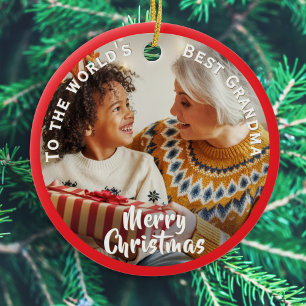 Das beste Oma Custom Foto der Welt Weihnachten Keramik Ornament