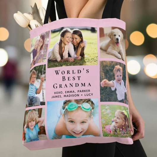 Das beste Oma der Welt 8 - Collage Rosa Tasche