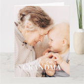 Das beste Oma der Welt seit 20XX Einfaches Chic-Fo Dankeskarte (Vorderseite)