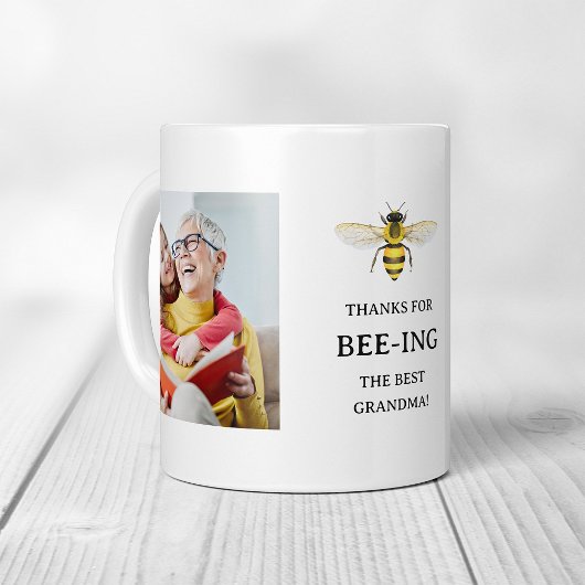 Das beste Oma | Einfache Niedliche Bienen und Foto Kaffeetasse
