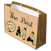Das beste Oma-Geschenktüte Große Geschenktüte (Rückseite Schrägansicht)