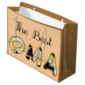 Das beste Oma-Geschenktüte Große Geschenktüte (Vorderseite Schrägansicht)