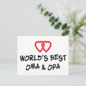 Das beste Oma & Opa Geschenk der Welt Postkarte (Stehend Vorderseite)