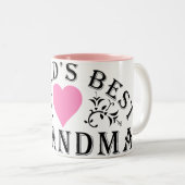 Das beste Oma Rosa Herz der Welt Zweifarbige Tasse (VorderseiteRechts)