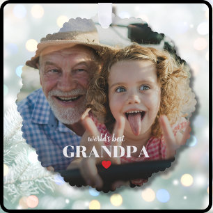 Das beste Opa-Foto-Geschenk für Opa Ornament Karte