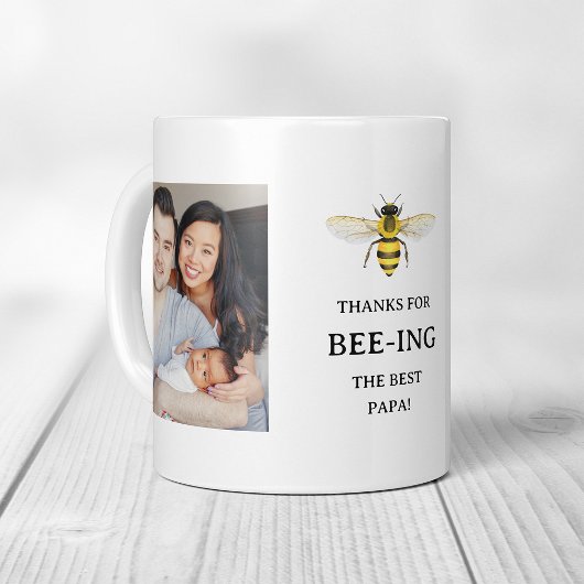 Das beste Papa | Einfache Niedliche Bienen und Fot Kaffeetasse