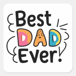 Das beste Papa-Geschenk. Vatertag Quadratischer Aufkleber