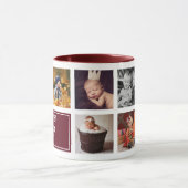 Das beste Papa-je-Burgundy Collage Custom-Foto Tasse (Zentrum)