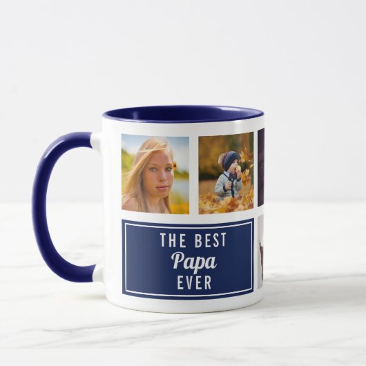 Das beste Papa-Navy-Collage-Foto Tasse (Links)