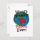 Das Beste Papou-Herz der Welt Postkarte (Vorne/Hinten)