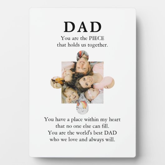 Das beste Puzzle-Vater der Welt Fotoplatte (Vorderseite)