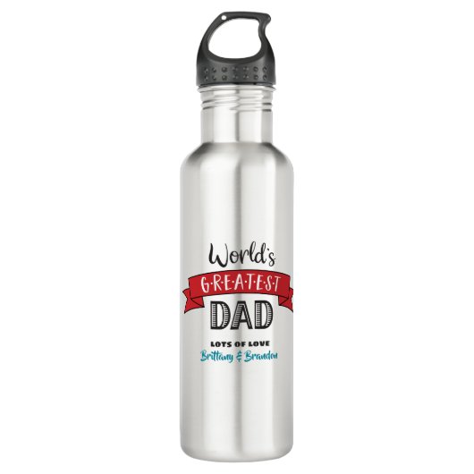 Das Beste Rote Banner der Welt Cool kühne Moderne, Edelstahlflasche (Vorderseite)