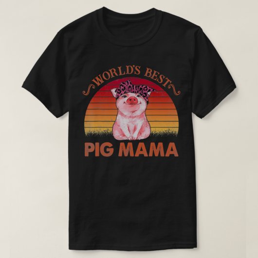 Das beste Schweinemama der Vintagen Welt T-Shirt (Design vorne)
