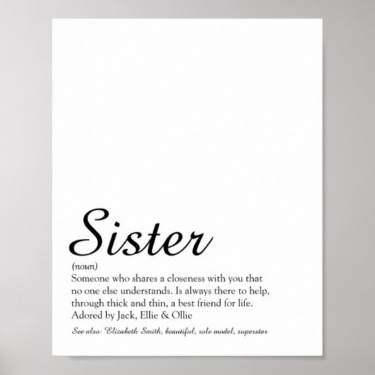 Das beste Sister-Definition-Skript der Welt Poster (Vorne)