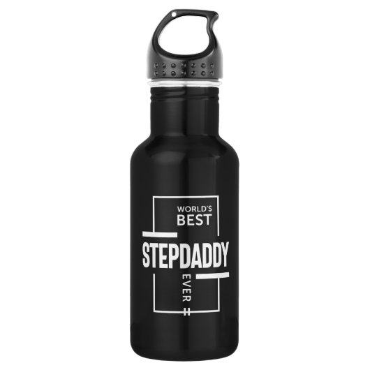 Das beste Stepdaddy-Geschenk der Mens World Edelstahlflasche (Vorderseite)