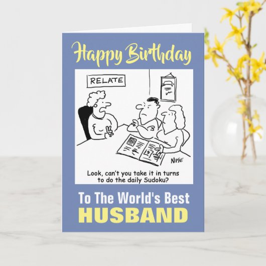 Das beste Sudoku-Player-Ehemann des Wortes Karte (Gelbe Blume)