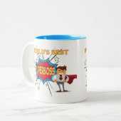 Das beste SUPERBOSS der Welt - lustige Chef-Tasse Zweifarbige Tasse (Vorderseite Links)