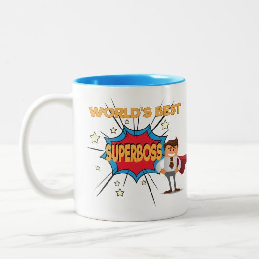 Das beste SUPERBOSS der Welt - lustige Chef-Tasse Zweifarbige Tasse (Links)