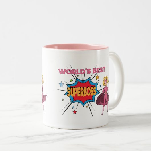 Das beste SUPERBOSS der Welt - lustige Chef-Tasse Zweifarbige Tasse (VorderseiteRechts)