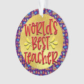 Das beste Teacher-Ornament der Welt Ornament (Vorderseite)