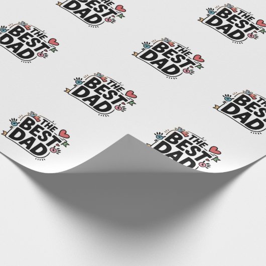 Das beste Textdesign für den Vater Geschenkpapier (Ecke)