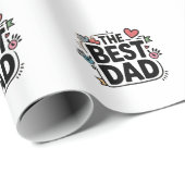 Das beste Textdesign für den Vater Geschenkpapier (Rolleneckpunkt)