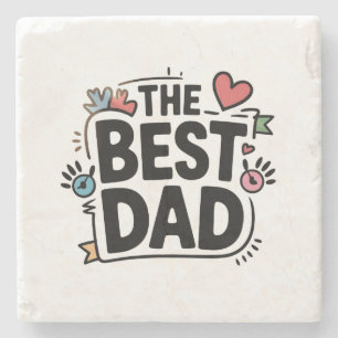 Das beste Textdesign für den Vater Steinuntersetzer