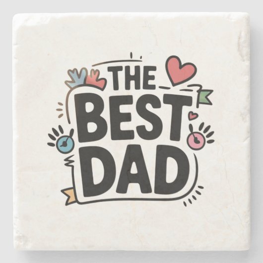 Das beste Textdesign für den Vater Steinuntersetzer (Vorderseite)