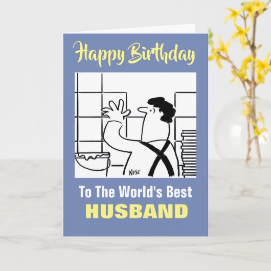 Das beste Tile Fitter DIY Experte Husband zum Gebu Karte (Gelbe Blume)