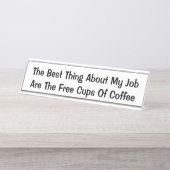 Das Beste über meine Job Funny Statement weiß Schreibtischnamensplakette (Vorderseite )