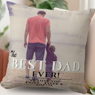 Das beste Vater je Typografie Vatertag-Foto Kissen