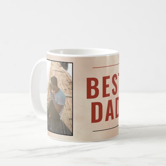 Das beste Vater Wasserfarbe Foto des Vaters Kaffeetasse (Vorderseite Links)