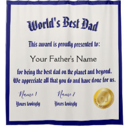 Das beste Vater-Zertifikat der modernen Funny Worl Duschvorhang