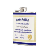 Das beste Vater-Zertifikat der modernen Funny Worl Flachmann (Links)