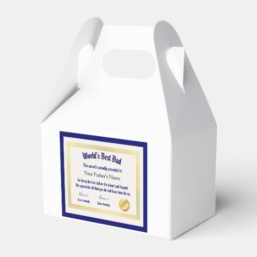 Das beste Vater-Zertifikat der modernen Funny Worl Geschenkschachtel (Vorderseite)