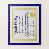 Das beste Vater-Zertifikat der modernen Funny Worl Puzzle (Vertikal)