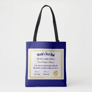 Das beste Vater-Zertifikat der modernen Funny Worl Tasche