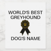 Das beste Windhunddesign der Welt Weinetikett (Einzelnes Label)