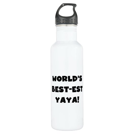 Das beste Yaya der Welt des Schwarzen Texts Trinkflasche (Vorderseite)